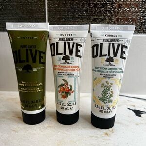 Korres Pure Greek Olive Bundle - 3 Items - New/Sealed